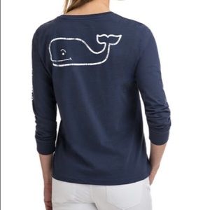 Vineyard Vines Navy & White Long Sleeve T-Shirt